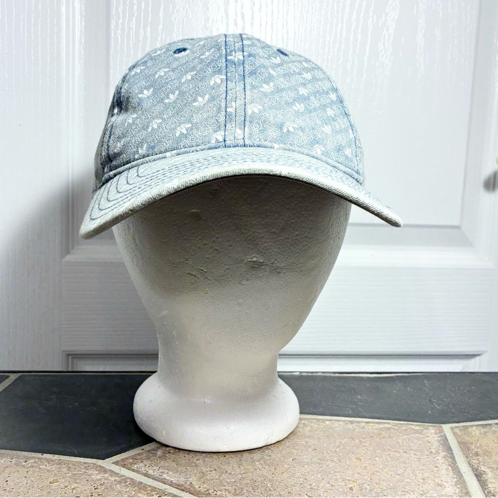 Adidas Originals Denim Trefoil Logo Strapback Hat Women’s OS